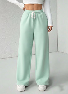 Pantalones Deportivos de Mujer Transpirables con Forro Polar Ecológico, Cintura Media, Pierna Ancha, Estilo Jogger - Product Image 5