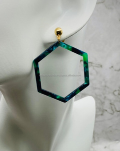 Nuevos pendientes gruesos de moda, pendientes de gota de acrílico con diseño de joyería, pendientes de acrílico colgantes cuadrados coloridos para mujer - Product Image 2