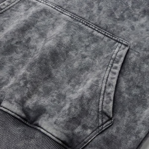 Breathable Fabric Acid Wash Tracksuit Set Gym Fitness Wear <b>Pullover</b> <b>Men</b> Custom Logo Streetwear Training Sports Apparel - Product Image 5