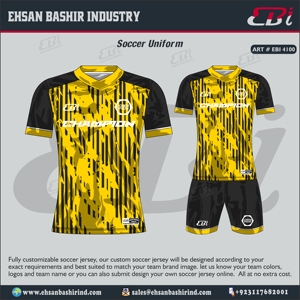 Conjunto de camiseta de fútbol sublimada de alta calidad 2025, diseño OEM personalizado, uniforme de equipo de fútbol de manga corta, corte automático directo - Product Image 5