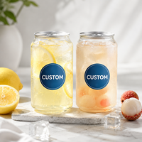 Bocal à Boissons PET à Anneau Ouvrant avec Logo Personnalisé, 300ml/500ml/650ml, Canettes en Plastique Transparentes pour Soda, Jus, Eau et Crème