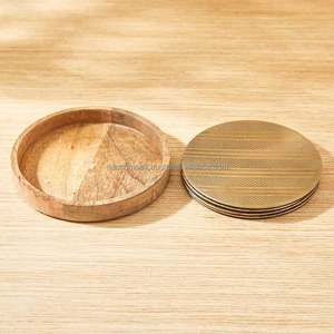 Sous-verre en métal de forme ronde de style élégant moderne pour la maison, hôtel, bureau, article de meilleure qualité servant des boissons - Product Image 2