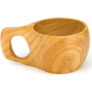 Taza de Madera Hecha a Mano Clásica, Creaciones Lavie, Ecológica, 200 ml, Perfecta para Café, Té, Leche, Viajes a la Naturaleza, Camping, Cómoda - Product Image 1