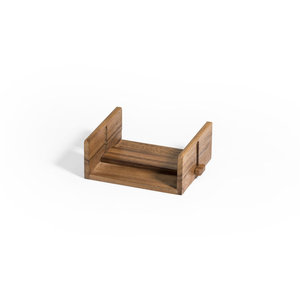 Natural Walnut Finish Solid Wood Napkin <b>Caddy</b> – Tracked Crossbar <b>Table</b> Organizer - Product Image 1
