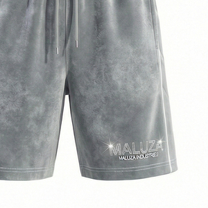 Shorts de sport unisexe en velours avec logo cristal, style streetwear décontracté, été, USA Europe, Maluza, taille élastique unie, coupe régulière, Elite - Product Image 2