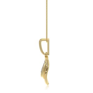 Collier pendentif en or jaune avec diamant taille marquise, chaîne maille forçat, style classique pour femme - Product Image 4