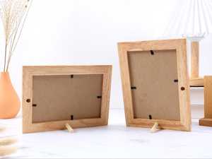 <b>Oak</b> Wood Handmade Vertical Photo <b>Frame</b> Custom Engraved Elegant Tabletop Display Family Pet Memorial Gift - Product Image 2