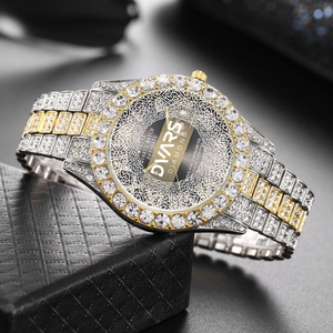 Montre de luxe pour homme, style hip-hop, sport, à quartz, cadran chiffres romains, bracelet en acier allié, vente en gros, montres-bracelets tendance pour homme - Product Image 5