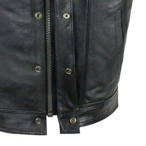 Nuevo Chaleco de Motocicleta de Cuero Negro para Hombre TOPEAK SPORTS, Diseño Personalizado Impreso, Transpirable, con Cremallera, Sin Mangas - Product Image 4