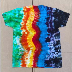 T-shirt Rétro Tie-Dye Homme Coupe Classique Manches Courtes 100% Coton Respirant Écologique Effet Délavé Coloré pour le Quotidien - Product Image 6