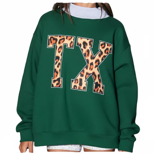 Sudadera de cuello redondo extragrande para mujer, de forro polar grueso, lisa, estilo urbano, de manga larga, bordada, para invierno - Product Image 5