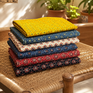 Jaipur Moda Anaya I Ethnic Cotton Print <b>Fabric</b> with Small Floral Sprigs for Garment Manufacturing and Dressmaking - Product Image 2
