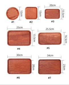Durable Acacia Wooden Tray Polished Metal Handles Eco-Friendly Dishwasher Safe Antique Imitation Design Art Tableware - Product Image 6