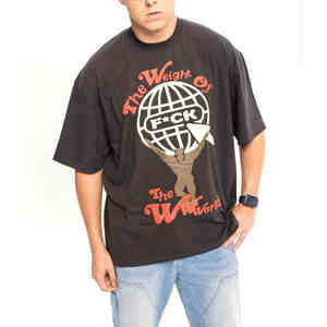 Camiseta con Estampado Puff, Nueva, de Alta Calidad, al por Mayor, Ropa para Hombre, Hombros Caídos, Camiseta con Estampado 3D para Venta en Línea - Product Image 6