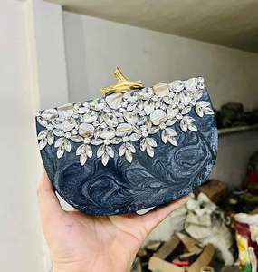 Artisan Green Storage <b>Bag</b> <b>Clutch</b> <b>Bag</b> Marbled Crystal Rhinestones Embellished Acrylic Evening Purse Bridal Wedding Party Handbag - Product Image 4