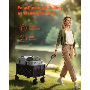 Collapsible 120L 225LBS Outdoor Utility <b>Cart</b> Heavy Duty All-Terrain Wheels Folding Wagons Customizable OEM for Beach Use - Product Image 1