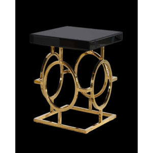 Tables basses et tables d'appoint de luxe en métal plaqué or de haute qualité, texture diamant, excellente qualité, pour la décoration du salon. - Product Image 6