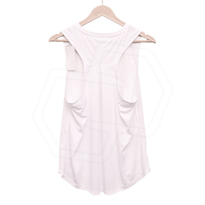 Débardeur blanc sans manches en coton respirant pour femme, idéal pour l'athlétisme, léger et confortable - Product Image 2