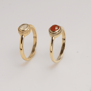 Natural Red Carnelian <b>Ring</b> 925 Sterling <b>Silver</b> Gold Plated Bezel <b>Set</b> Handmade Minimalist Gemstone <b>Ring</b> for Women Wholesale - Product Image 2