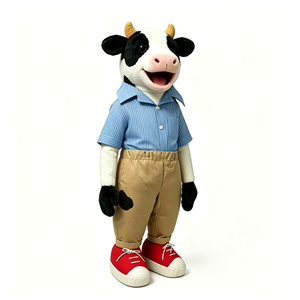 Juguete de simulación para niños, muñeco de peluche de vaca de granja, marioneta de mano interactiva, marioneta para contar historias a niños pequeños - Product Image 5