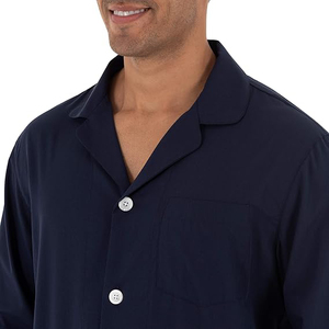 Basic <b>Men</b> Night Suit Short Sleeve Scoop Neck Shorts <b>Set</b> Drawstring Waist Soft Breathable Lightweight Summer <b>Pajamas</b> - Product Image 4