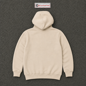Sweat à capuche oversize beige en molleton avec appliqué lettres et motif 'Money Stack' imprimé, style streetwear pour hommes, vente en gros, tailles variées - Product Image 6