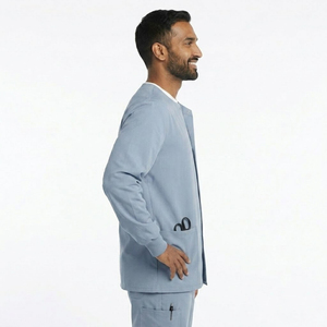 Blouse d'hôpital à manches longues avec fermeture boutonnée, haut de blouse professionnelle pour infirmières et médecins, blouses pour le personnel hospitalier - Product Image 4