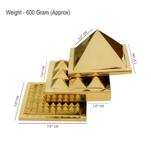 Pirámide Vastu de Latón Puro Hecha a Mano para Energía Positiva, Atracción de Riqueza, Sanación Espiritual y Colocación en Escritorio de Oficina - Product Image 2
