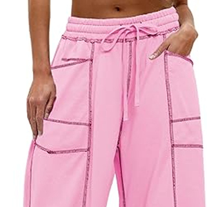 Women Wholesale Cargo Sweatpants Wide Leg Pants High Waist <b>Drawstring</b> Casual Loose Fit Streetwear - Product Image 6