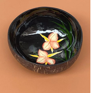 Vietnam Hanoi lacquer coconut bowl in <b>natural</b> and colorful designs perfect for eco conscious dining and wholesale use - Product Image 6