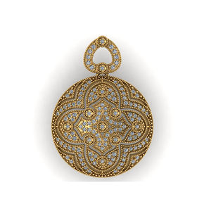 Trendy Designer Fine 10K <b>Solid</b> <b>Gold</b> Plated Moissanite Leaf Clover Flower Disc Charm <b>Pendant</b> Necklace Party Women Girls Gift - Product Image 1