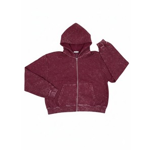 Sudadera con capucha personalizada de felpa francesa ligera de 400 g/m² con cremallera, de alta calidad, con lavado ácido, para otoño-invierno 2026, a la moda - Product Image 1