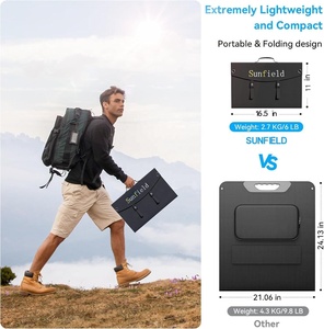Chargeur Solaire Portable Pliable 100W 17V 20V SunPower <span class=keywords><strong>Maxeon</strong></span> 20% Efficacité Tissu 900D pour Station d'Énergie de Camping - Product Image 3