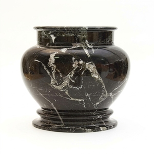 Black Marble Cremation Urn Adult Human Ashes Polished Natural Stone Jar Elegant Memorial Vessel OEM ODM - Product Image 1