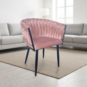 Velours de luxe rose élégant dinant des chaises pour la villa à la maison d'hôtels de restaurant de cuisine - Product Image 1