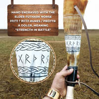 Trompette de corne de buffle véritable faite à la main naturelle Shofar casher à des fins religieuses Corne de Viking polie Corne de boeuf de taureau Style de musique