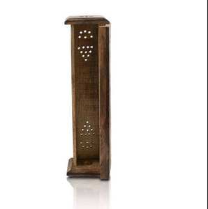 Wooden Classic Pyramid Style Burner (Dhoop Holder) with Base Square and Top <b>Cone</b> Shape, Handcrafted 4.5 Inch Wooden <b>Incense</b> - Product Image 5