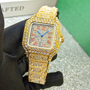 Reloj de Pulsera de Cuarzo para Hombre, de Lujo, Clásico, Dorado, con Correa de Acero, Escala Romana, Calendario y Diamantes de Imitación, 35 mm - Product Image 3