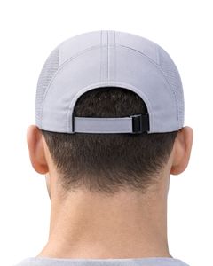 Men Ice Grey Mesh Panel Sports Cap Breathable Lightweight Adjustable Summer Running Training Outdoor Baseball Hat For Men Use - Product Image 2