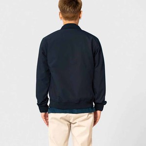 Chaqueta Bomber de Poliéster de Color Sólido para Hombre, Cuello Alto, Manga Regular, Ropa Exterior Informal de Otoño - Product Image 2