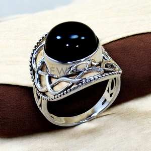 Anillos de Plata de Ley 925 con Ónix Negro, Joyería Fina Hecha a Mano, Anillos de Plata con Piedras Preciosas Naturales - Product Image 2