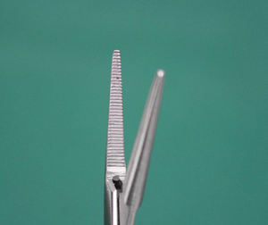 Pince hémostatique à manche doré, longue et courbée, 16 cm, en acier inoxydable, par Dentavex - Product Image 5