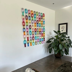 Customized Modern Acrylic Chain Wall Accents Handmade Modern Ornamental Resin Hanging for Home <b>Decor</b> Diwali Festival Ready - Product Image 1