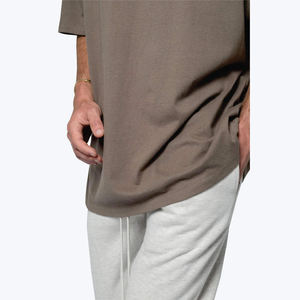 Camiseta de Hombre Oversize 100% Algodón, Manga Corta, Cuello Redondo, Casual, Lisa, Ajuste Jersey, con Logotipo Frontal Bordado e Impresión Digital - Product Image 5