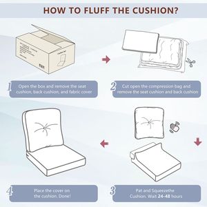 Juego de Cojines Impermeables y Resistentes a la Decoloración para Asientos Profundos de Exterior, Cojines de Repuesto para Sillas de Patio, para Muebles de Exterior, 1 Almohada para Respaldo - Product Image 2