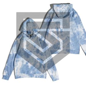 ชุดเสื้อฮู้ดมัดย้อมสำหรับผู้ชายผ้าฝ้ายมีฮู้ดปักโลโก้กำหนดสีเอง - Product Image 2