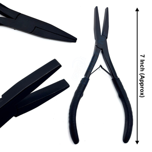 Professional GEMSTONE ENTERPRISES Hair Extension Flat <b>Nose</b> Plier Black Stainless Steel Durable Reusable Custom Logo Salon Use - Product Image 1
