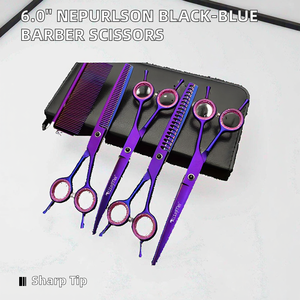 Ciseaux de coiffure et de coupe en acier inoxydable, type beauté, kit de ciseaux à effiler, vente en gros, offre spéciale - Product Image 4