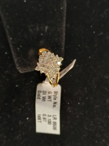 Luxury 14K <b>Gold</b> Floral Cluster <b>Ring</b> with Sparkling CZ Stones Elegant Bridal Party Wear Jewelry for Women - Product Image 4