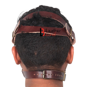 Genuine Cowhide <b>Leather</b> Bat Style Mask with <b>Riveted</b> Details for Fetish Play - Product Image 4